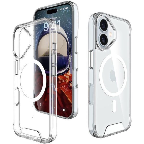 Чохол TPU Space Case with MagSafe для Apple iPhone 17 (6.3") Прозорий 398889 фото