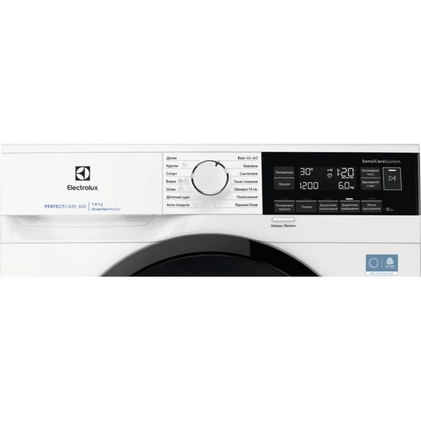 Пральна машина Electrolux фронтальна, 6кг, 1200, A, 41см, дисплей, інвертор, білий 396532 фото