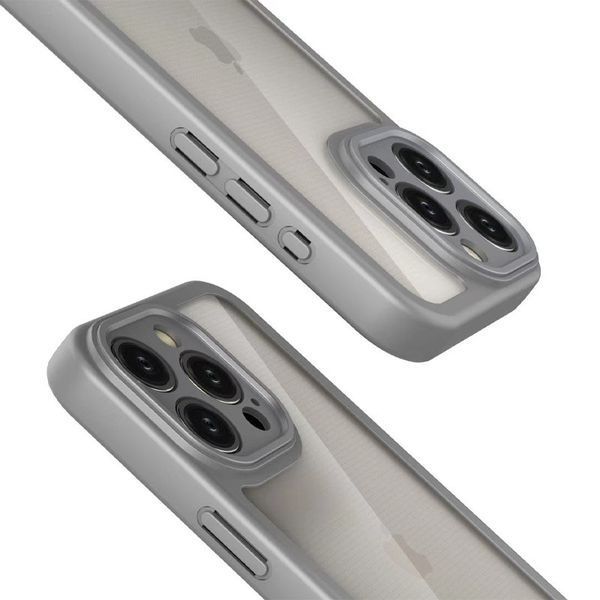 TPU чохол Transparent + Colour 1,5mm для Apple iPhone 14 Pro (6.1") Grey 296088 фото