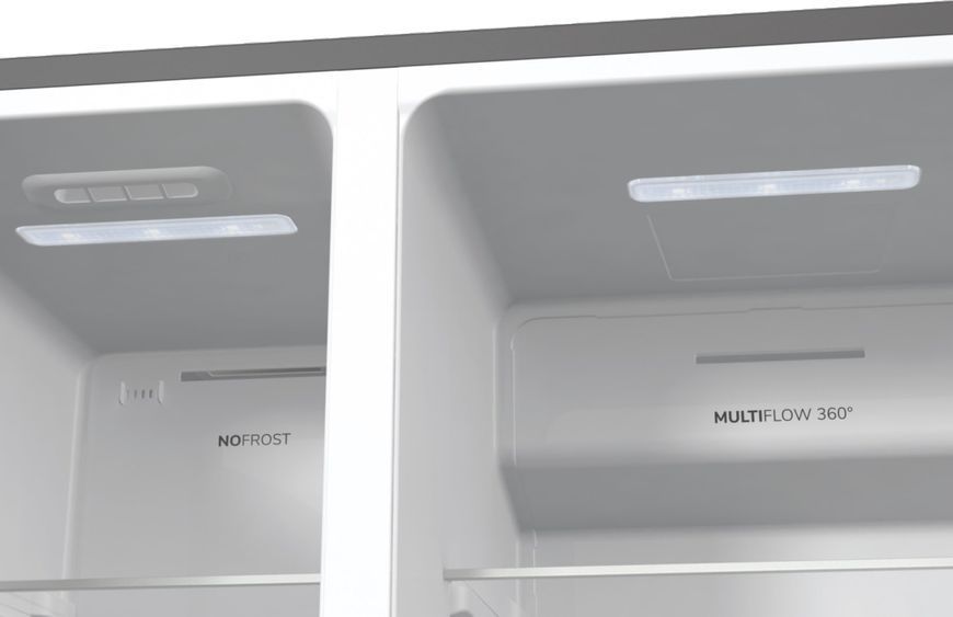 Холодильник SBS Gorenje, 179х70х92см, 2 двері, 376(190)л, А++, NF+, Інв., Зона св-ті, диспенсер, генератор льоду, Зовн. Диспл, нерж (NRR9185ESXL) 374807 фото