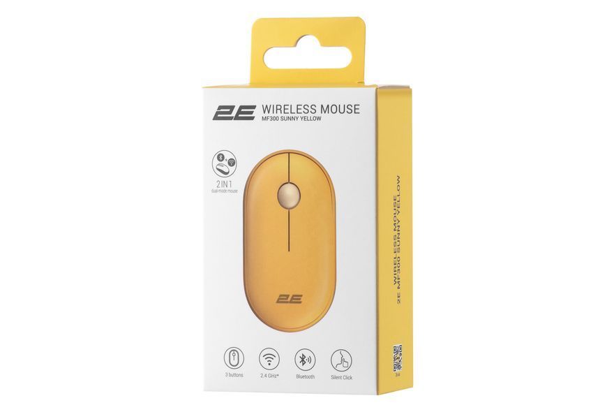 Миша 2E MF300 Silent, WL/BT, жовтий (2E-MF300WYW) 364068 фото