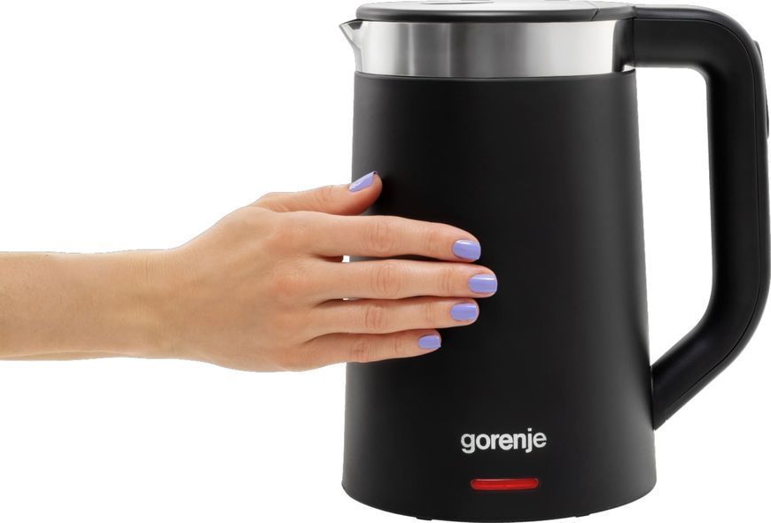 Електрочайник Gorenje 1.7л, Strix контроль, LED дисплей, чорний (K17TRDW) 371040 фото
