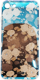 Чохол-накладка iPhone 7 Beckberg Golden Faith Series "Flower Garden" Dark Blue-Gold 70929 фото