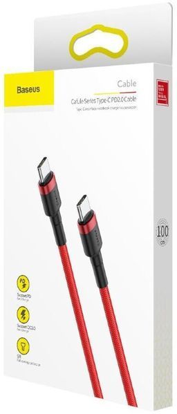 Кабель Baseus Cafule Type-C/Type-C (CATKLF-G09) Red 1m 214750 фото