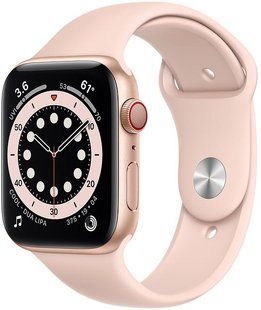 Смарт-годинник Apple Watch Series 6 44mm GPS + LTE Gold Aluminum Case With Pink Sand Sport Band (M07G3\MG2D3) 175961 фото
