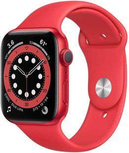 Смарт-годинник Apple Watch Series 6 44mm Red Aluminium Case With Red Sport Band (M00M3) 165470 фото