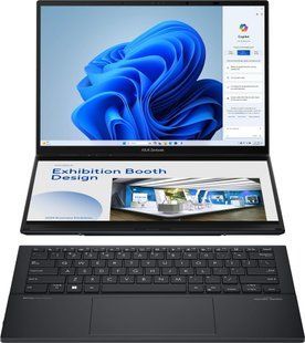 Ноутбук ASUS Zenbook DUO UX8406CA-QL049W 14" FHD OLED, Intel Ultra 7 255H, 32GB, F1TB, UMA, Win11, Сірий 368131 фото