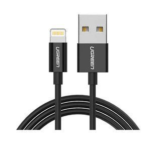 Кабель UGREEN US155 USB-A Male To Lightning Male Cable Nickel Plating ABS Shell 2m (80823) Black 283251 фото