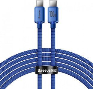 Кабель Baseus Crystal Shine Series Fast Charging Data USB кабель Type-C To Type-C 100W 1.2m (CAJY000603) Blue 260560 фото