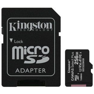 Картка пам*ятi microSDXC 256Gb Kingston Canvas UHS-I/U3 Class 10 Select Plus R100/W60MB/s + SD-адаптер (SDCS2/256GB) 269737 фото