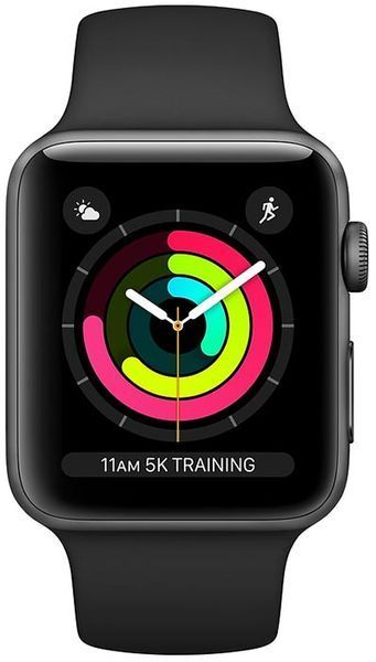 Смарт-годинник Apple Watch Series 3 38mm GPS Aluminum Space Gray Case with Gray Sport Band (MTF02 ) 127080 фото