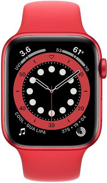 Смарт-годинник Apple Watch Series 6 44mm Red Aluminium Case With Red Sport Band (M00M3) 165470 фото