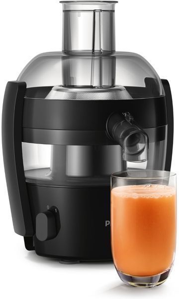 Соковитискач Philips Viva Collection відцентрований 500Вт, чаша-0.5л, жмих-1л, пластик, чорний (HR1832/00) 369818 фото