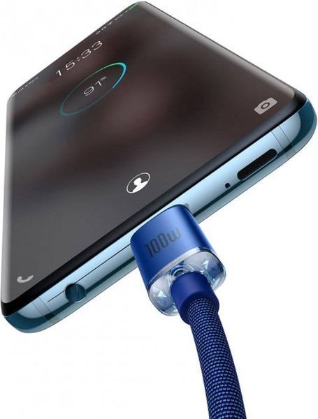 Кабель Baseus Crystal Shine Series Fast Charging Data USB кабель Type-C To Type-C 100W 1.2m (CAJY000603) Blue 260560 фото