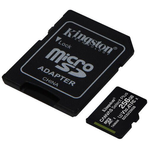 Картка пам*ятi microSDXC 256Gb Kingston Canvas UHS-I/U3 Class 10 Select Plus R100/W60MB/s + SD-адаптер (SDCS2/256GB) 269737 фото