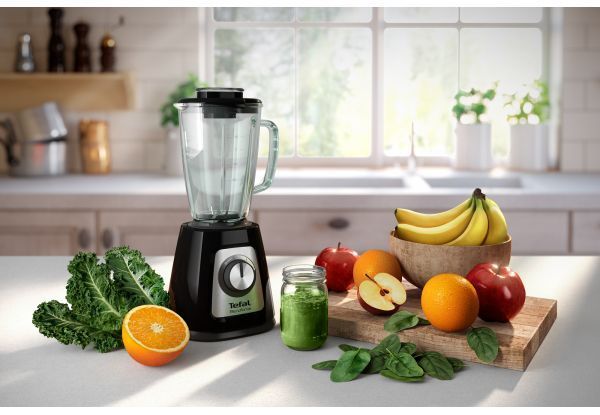Блендер Tefal стаціонарний Blendforce 800Вт, чаша-1250мл, скло, чорний (BL438831) 367747 фото