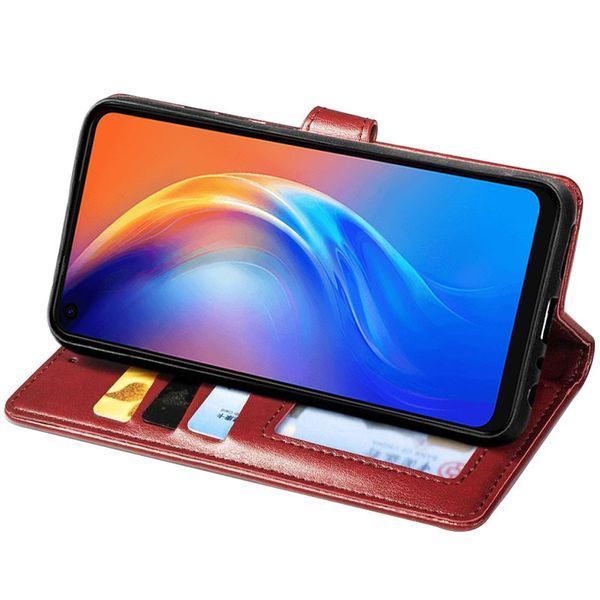 Шкіряний чохол книжка GETMAN Gallant (PU) для TECNO Camon 16 SE Червоний 211482 фото