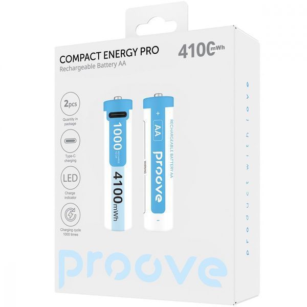 Акумуляторні батарейки Proove Compact Energy Pro AA 2 pcs (RBCE40702002) white 380657 фото