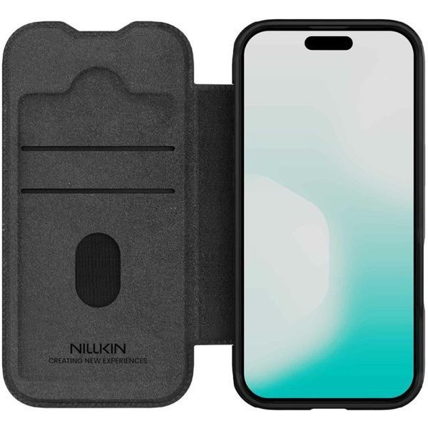 Шкіряний чохол-книжка Nillkin Qin Pro Camshield для Apple iPhone 17 (6.3") Black 401083 фото