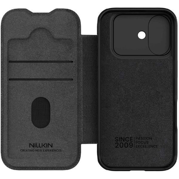 Шкіряний чохол-книжка Nillkin Qin Pro Camshield для Apple iPhone 17 (6.3") Black 401083 фото