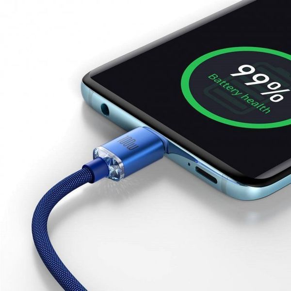 Кабель Baseus Crystal Shine Series Fast Charging Data USB кабель Type-C To Type-C 100W 1.2m (CAJY000603) Blue 260560 фото
