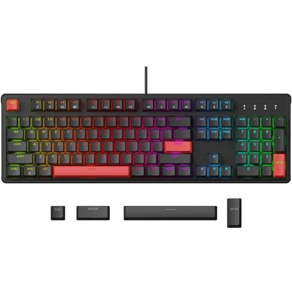 Клавіатура механічна Lemokey X3 104Key, Keychron Red, USB-A, QMK/VIA, Hot-Swap, EN/UKR, RGB, чорний (X3-H1-UA) 371163 фото