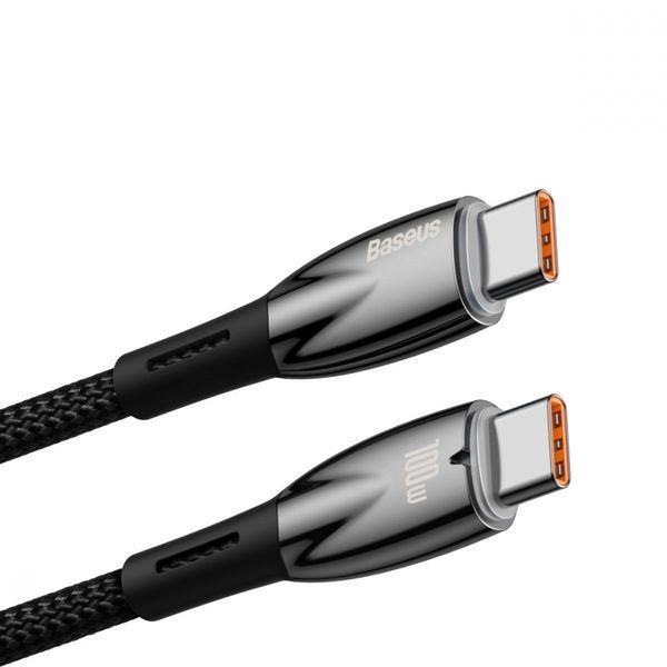 Кабель Baseus Glimmer Series Fast Charging Type-C to Type-C 100W (1m) black (CADH000701) 400118 фото