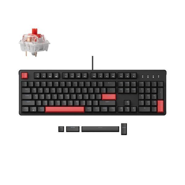Клавіатура механічна Lemokey X3 104Key, Keychron Red, USB-A, QMK/VIA, Hot-Swap, EN/UKR, RGB, чорний (X3-H1-UA) 371163 фото