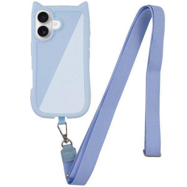 Чохол TPU GETMAN Cat with straps для Apple iPhone 16 Plus (6.7") Blue 357613 фото