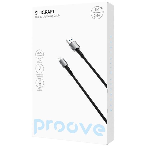 Кабель Proove Silicraft USB to Lightning 2.4A (1m) black (CCSC12001101) 383264 фото