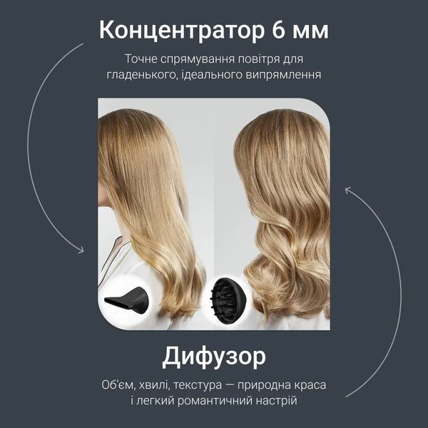 Фен Rowenta Tiny, 1600Вт, 3 режими, дифузор, іоніз-я, хол. обдув, зелено-чорний (HY7120E0) 373143 фото