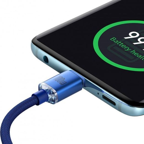 Кабель Baseus Crystal Shine Series Fast Charging Data USB кабель Type-C To Type-C 100W 1.2m (CAJY000603) Blue 260560 фото