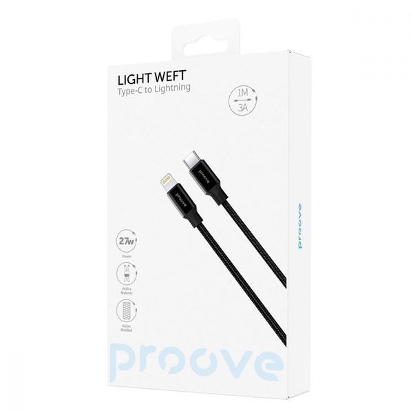 Кабель Proove Light Weft Type-C to Lightning 27W (1m) (CCLW27002101) Black 285892 фото