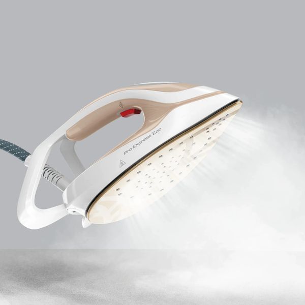 Праска-парогенератор Tefal Pro Express Eco, 2200Вт, 1800мл, паровий удар -550гр, постійна пара - 140гр, біло-золотий (GV9E22E0) 374277 фото