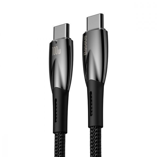 Кабель Baseus Glimmer Series Fast Charging Type-C to Type-C 100W (1m) black (CADH000701) 400118 фото