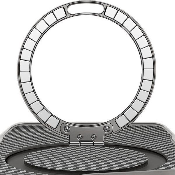 TPU+PC чохол Metal Buttons with MagSafe Carbon Ring для Apple iPhone 17 Pro Max (6.9") Сірий 396671 фото