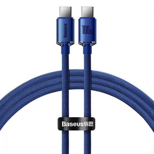 Кабель Baseus Crystal Shine Series Fast Charging Data USB кабель Type-C To Type-C 100W 1.2m (CAJY000603) Blue 260560 фото