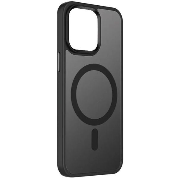 TPU+PC чохол Metal Buttons with MagSafe Colorful для Apple iPhone 15 (6.1") Чорний 275243 фото