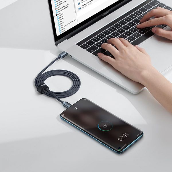 Кабель Baseus Crystal Shine Series Fast Charging Data USB кабель Type-C To Type-C 100W 1.2m (CAJY000603) Blue 260560 фото