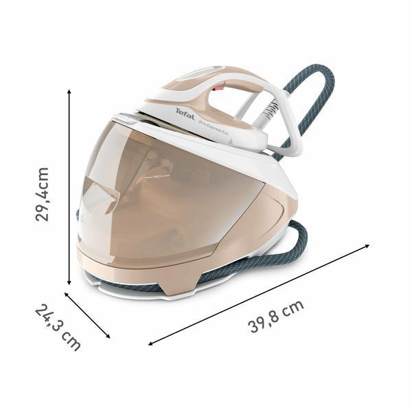 Праска-парогенератор Tefal Pro Express Eco, 2200Вт, 1800мл, паровий удар -550гр, постійна пара - 140гр, біло-золотий (GV9E22E0) 374277 фото