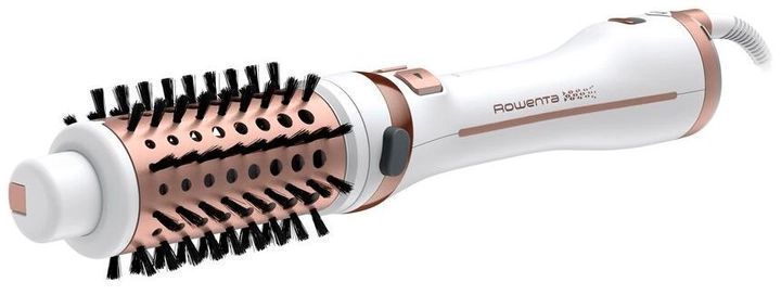 Фен-щітка Rowenta Brush Activ' Ultimate Care, 700Вт, 3 режими, іоніз-я, хол. обдув, оберт. насадок, кераміка, біло-золотий (CF9720F0) 369653 фото