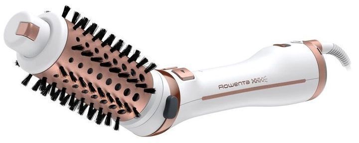 Фен-щітка Rowenta Brush Activ' Ultimate Care, 700Вт, 3 режими, іоніз-я, хол. обдув, оберт. насадок, кераміка, біло-золотий (CF9720F0) 369653 фото