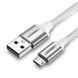 Кабель UGREEN US290 USB 2.0 To Micro Cable Nickel Plating Aluminum Braid 2A 2m White (60153) 278862 фото 2