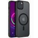 TPU+PC чохол Metal Buttons with MagSafe Colorful для Apple iPhone 15 (6.1") Чорний 275243 фото 1