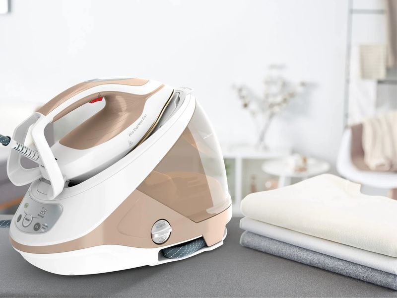 Праска-парогенератор Tefal Pro Express Eco, 2200Вт, 1800мл, паровий удар -550гр, постійна пара - 140гр, біло-золотий (GV9E22E0) 374277 фото
