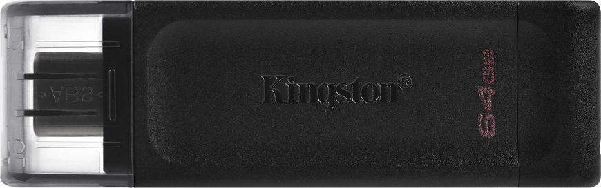 Флеш-накопичувач USB3.2 64GB Type-C Kingston DataTraveler 70 Black (DT70/64GB) 339166 фото