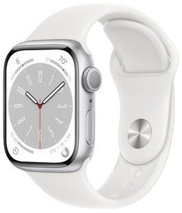 Смарт-годинник Apple Watch Series 8 GPS 45mm Silver Aluminum Case With White Sport Band S/M MP6P3 260252 фото
