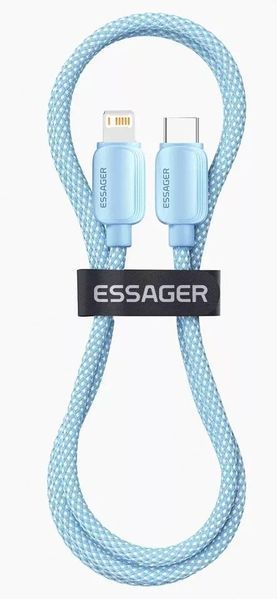 Кабель ESSAGER Breeze USB Cable USB-C to Ligthning 1M 20W (EXCTL-WL03-P) Blue 315521 фото