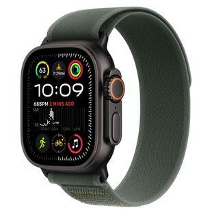 Ремінець Apple Watch Trail Loop Band S/M Для Watch 49mm - Black Titanium Finish - Green (MYQ33) 328474 фото