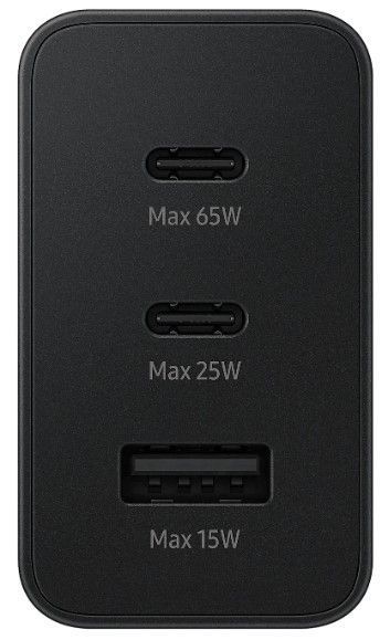 Зарядний Пристрій Samsung 65W Power Adapter Trio (w/o cable) EP-T6530NBEGEU / Чорна 307191 фото